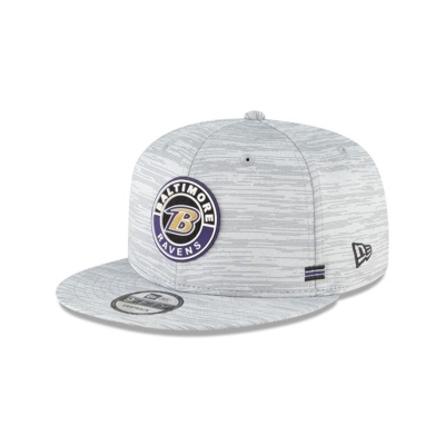 Grey Baltimore Ravens Hat - New Era NFL Official NFL Fall Sideline 9FIFTY Snapback Caps USA5601289